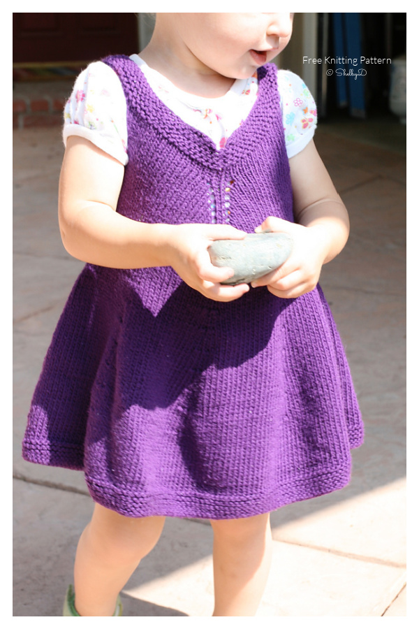 Toddler Girl Violet Dress Free Knitting Pattern
