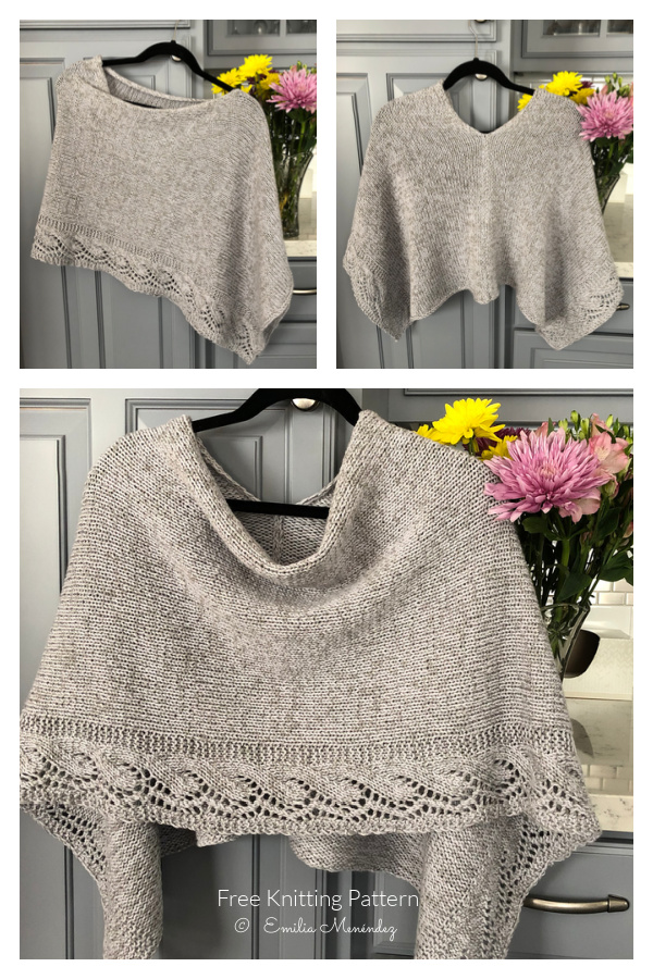 Emilia Lace Poncho Free Knitting Pattern