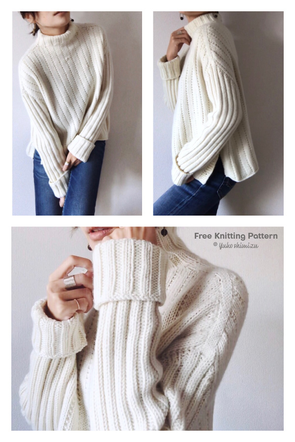 Ribbed Sea Sweater Pullover Free Knitting Pattern