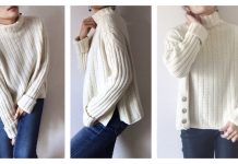 Ribbed Sea Sweater Pullover Free Knitting Pattern