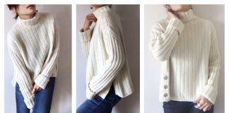 Ribbed Sea Sweater Pullover Free Knitting Pattern