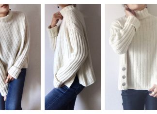 Ribbed Sea Sweater Pullover Free Knitting Pattern