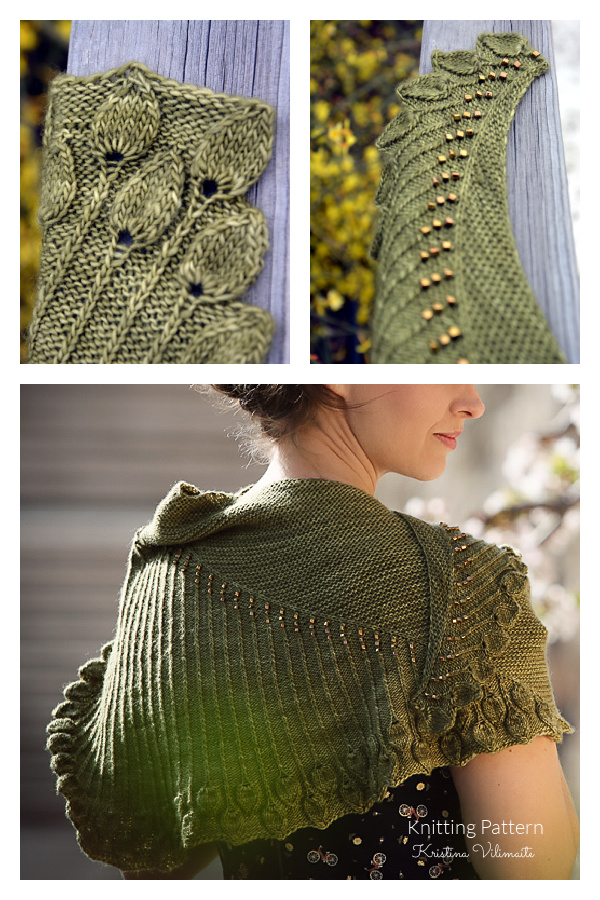 Asymmetric Secession Leaf Shawl Knitting Pattern