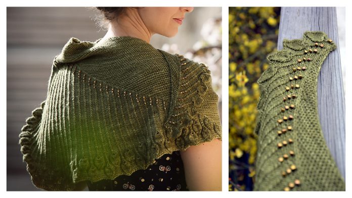 Asymmetric Secession Leaf Shawl Knitting Pattern