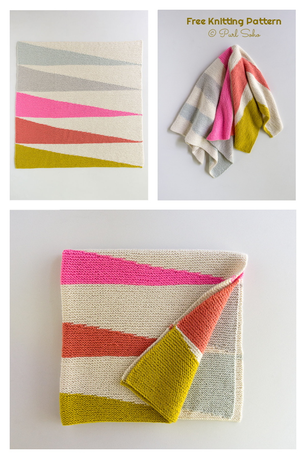 Colorful Wedges Baby Blanket Free Knitting Pattern