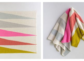 Colorful Wedges Baby Blanket Free Knitting Pattern