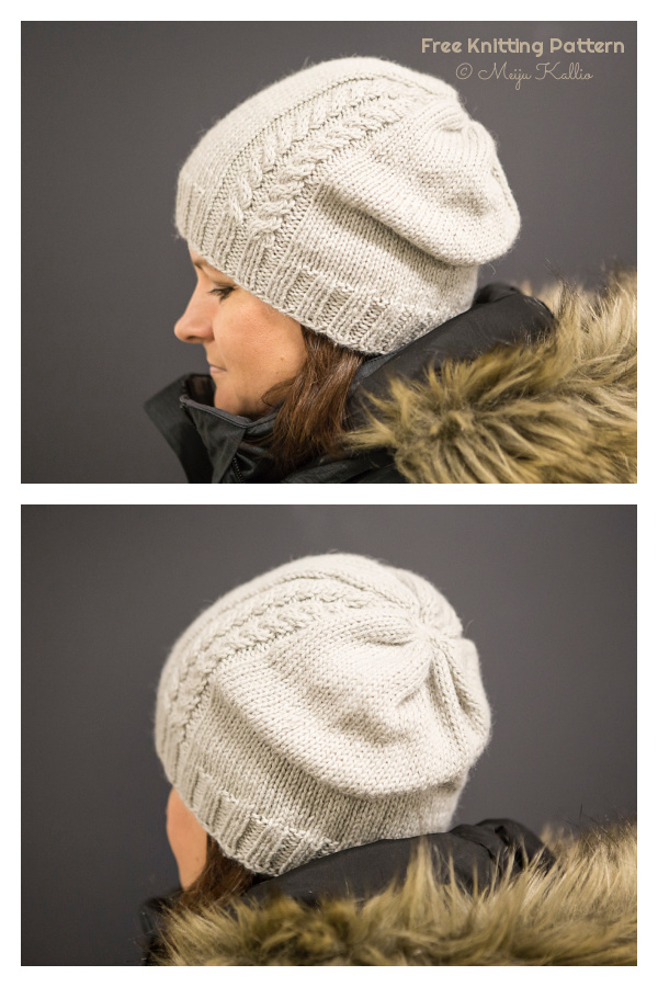 Latu Slouchy Cable Hat Free Knitting Pattern