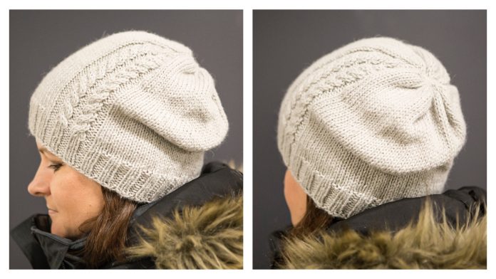 Latu Slouchy Cable Hat Free Knitting Pattern
