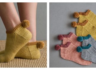 Pom Pom Socklets Free Knitting Pattern