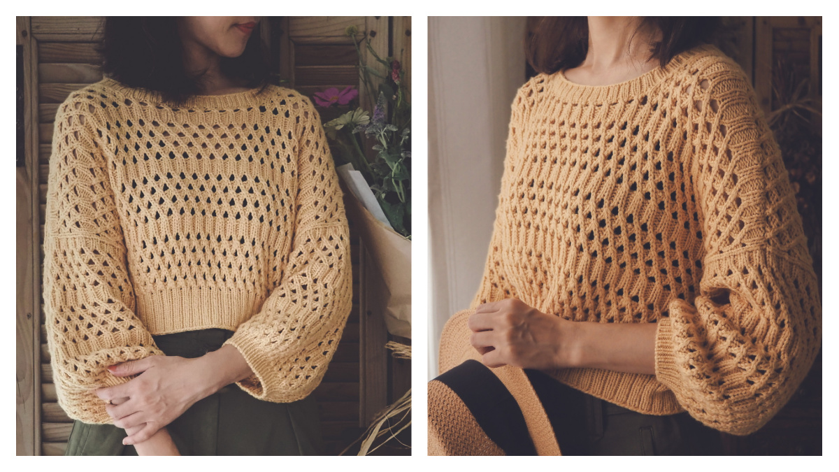 Rota Jumper Lace Crop Top Knitting Pattern - Knitting Pattern