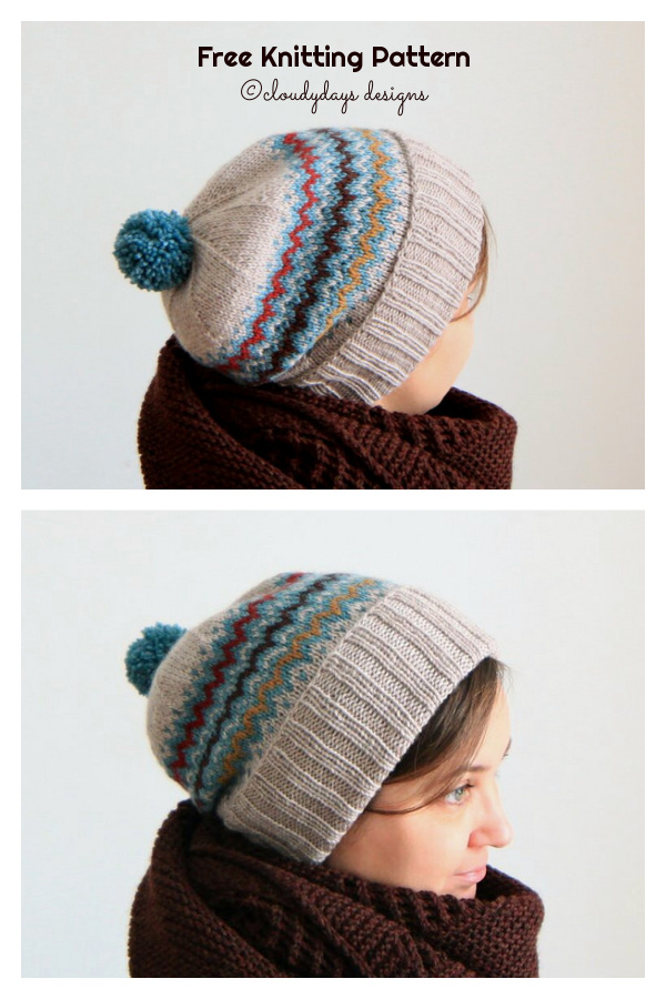 Siksak Slouchy Hat Free Knitting Pattern