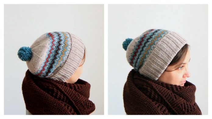 Siksak Slouchy Hat Free Knitting Pattern