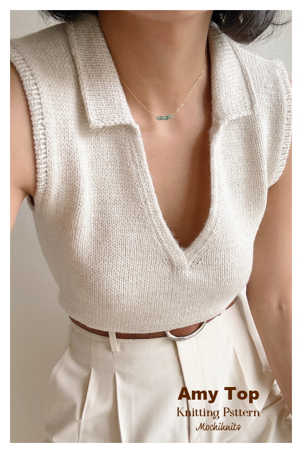 Deep V Amy Top Knitting Pattern
