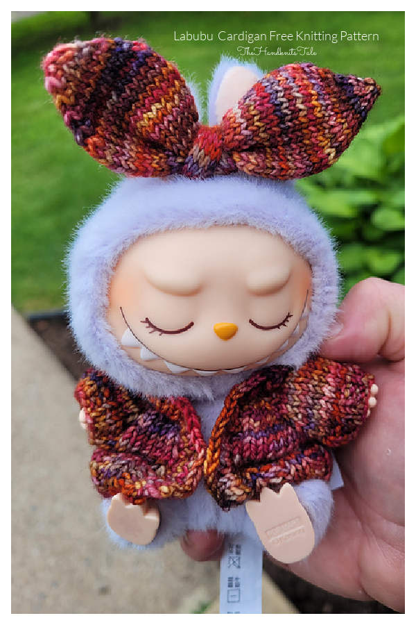 Labubu V Neck Cardigan Free Knitting Pattern