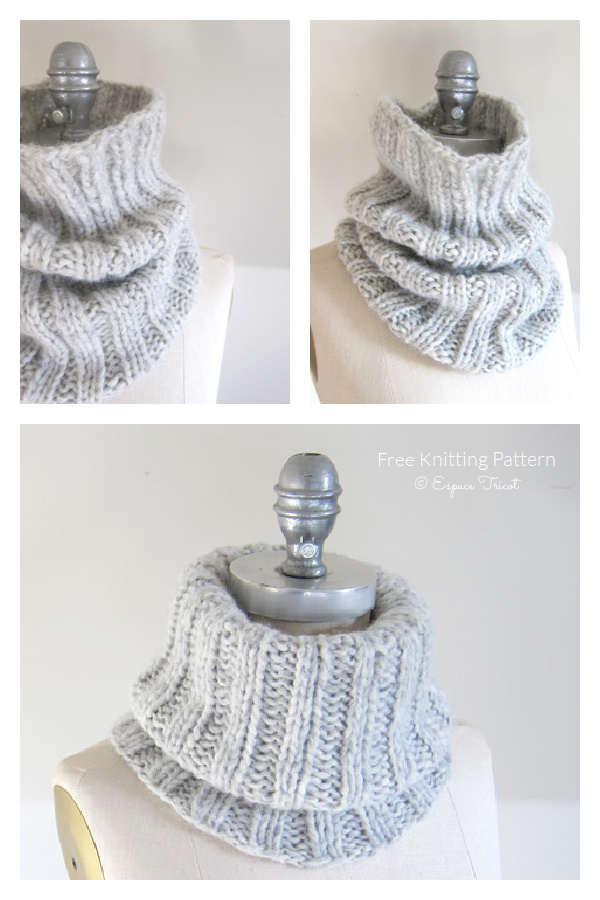 Simple Comfort Cloud Cowl Free Knitting Pattern
