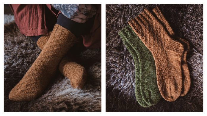 Textured Nutmeg Socks Free Knitting Pattern