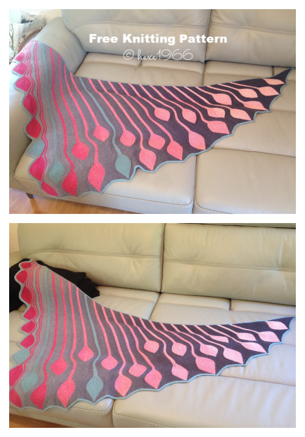 Bed of Tulip Shawl Free Knitting Pattern