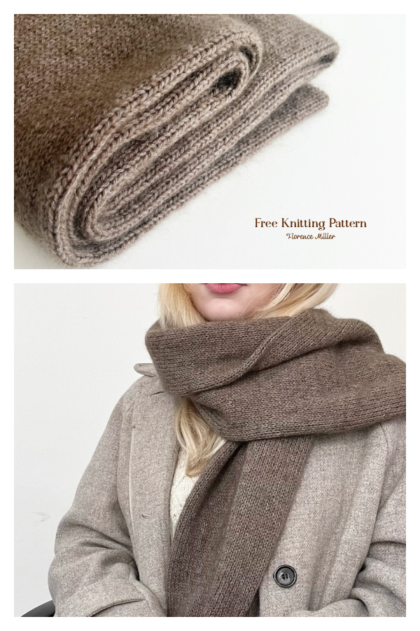 Double Thick Kilometre Scarf Free Knitting Pattern