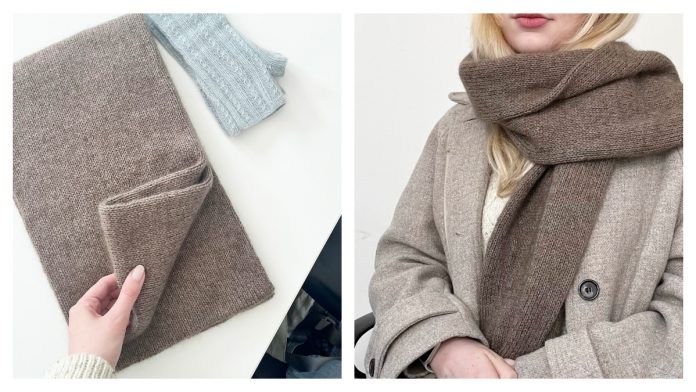 Double Thick Kilometre Scarf Free Knitting Pattern