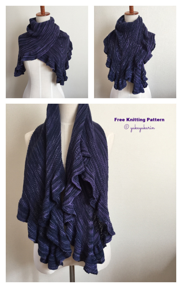 Ruffled Hasukai Cowl Free Knitting Pattern