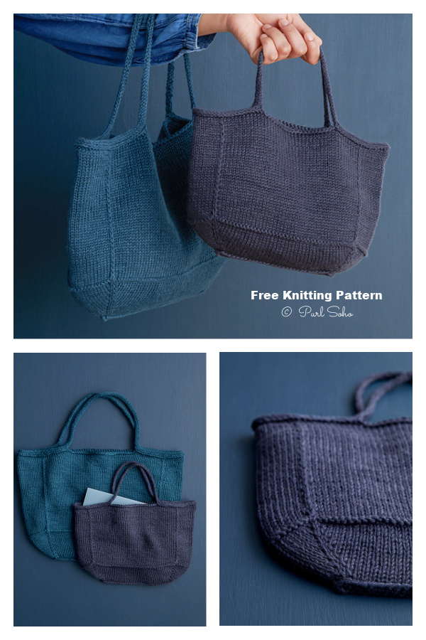 Simple Basket Bag Free Knitting Pattern