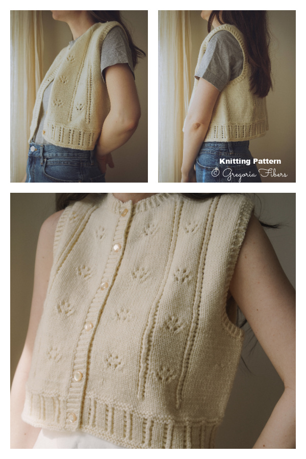 Summer Buttoned Vilma Top Knitting Pattern