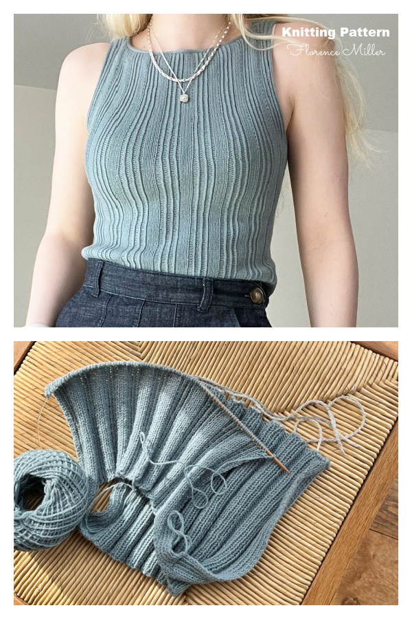Summer Mixed Rib Cami Top Knitting Pattern