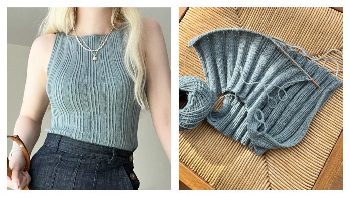 Summer Mixed Rib Cami Top Knitting Pattern