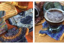 Sweater Flight Coaster Free Knitting Pattern