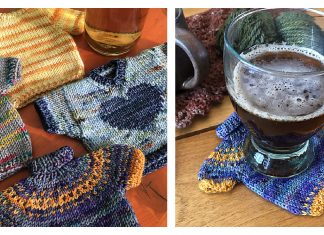 Sweater Flight Coaster Free Knitting Pattern
