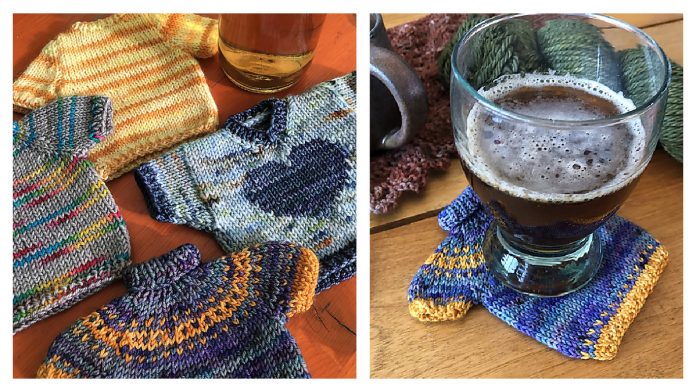 Sweater Flight Coaster Free Knitting Pattern