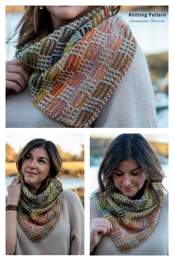 Grid Gambit Mosaic Cowl Knitting Pattern