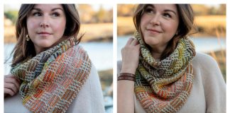 Grid Gambit Mosaic Cowl Knitting Pattern