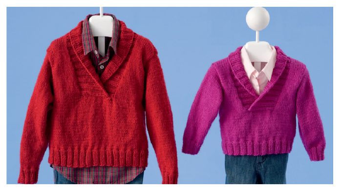 Shawl Collar Pullover Free Knitting Pattern