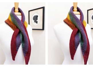 Waiting for Fall Moss Stitch Keyhole Scarf Knitting Pattern