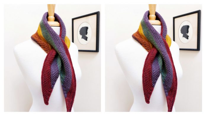 Waiting for Fall Moss Stitch Keyhole Scarf Knitting Pattern