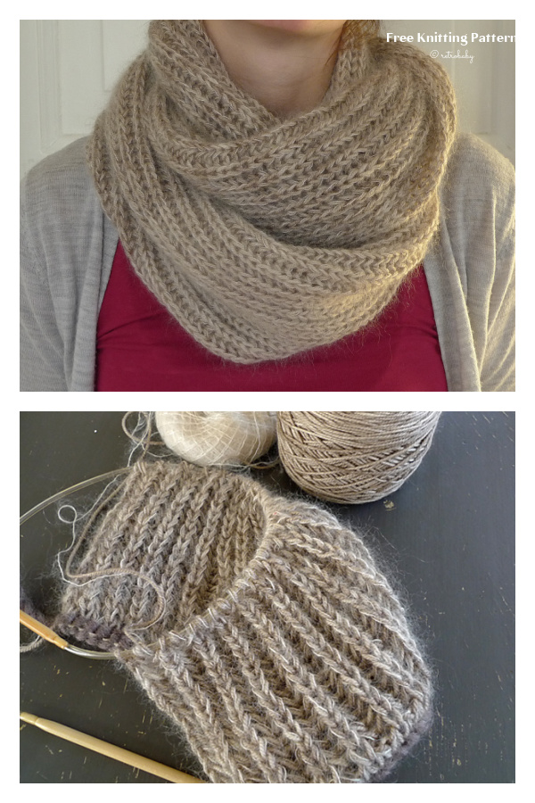 Brioche Infinity Scarf Free Knitting Pattern