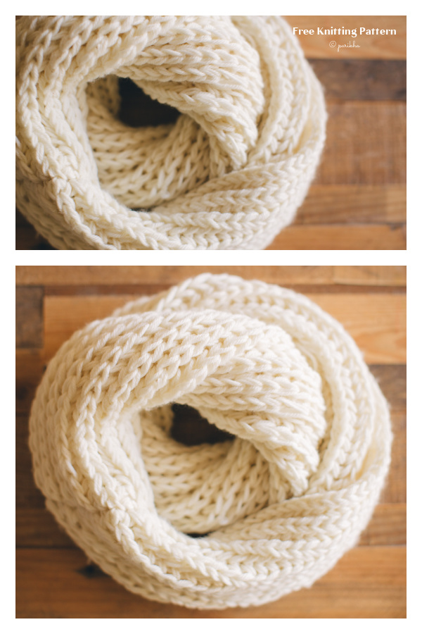 Brioche Infinity Scarf Free Knitting Pattern