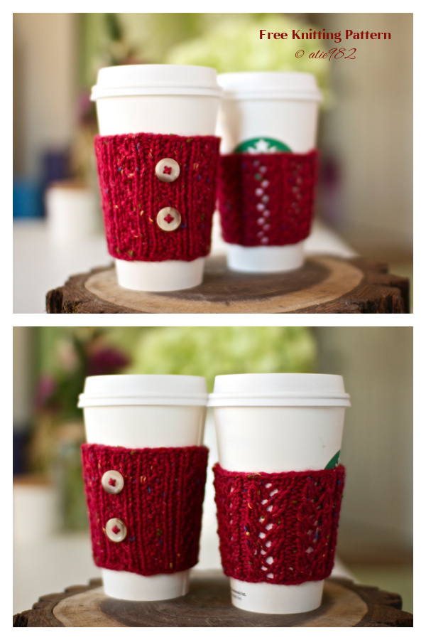 Cup Cozy Coffee Sleeves Free Knitting Pattern