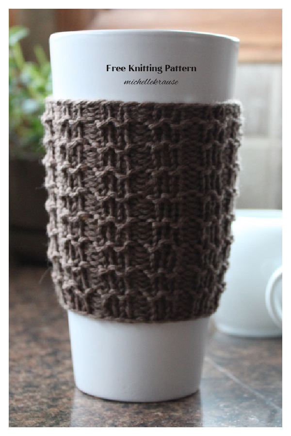 Boxy Cup Cozy Free Knitting Pattern