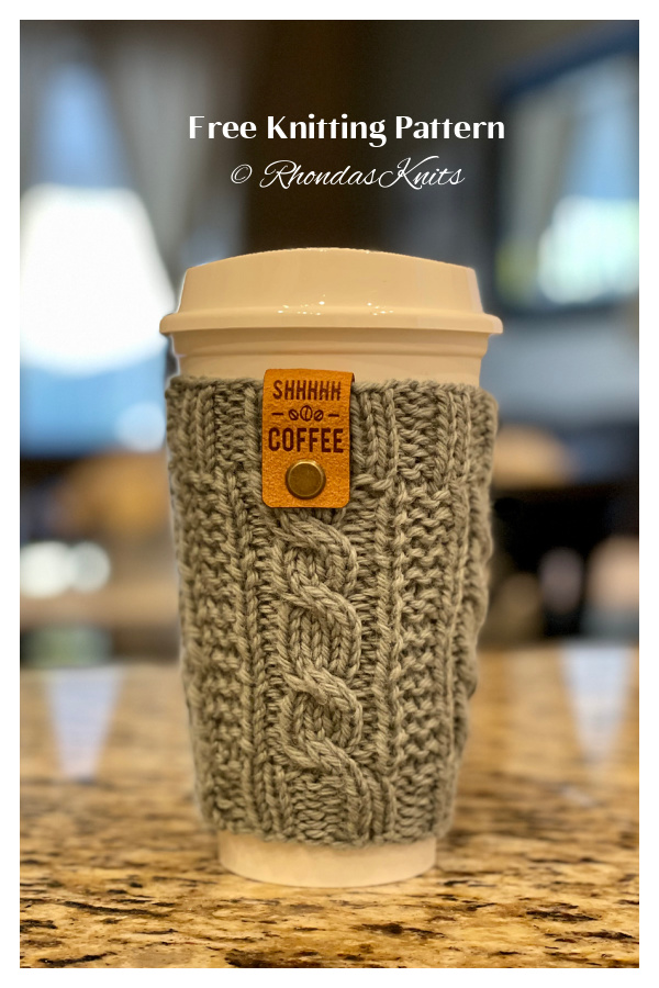 Main Street Cable Cup Cozy Free Knitting Pattern