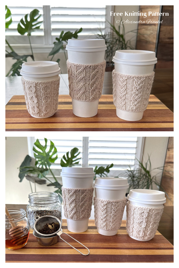 Vanilla Chai Cup Cozies Free Knitting Pattern