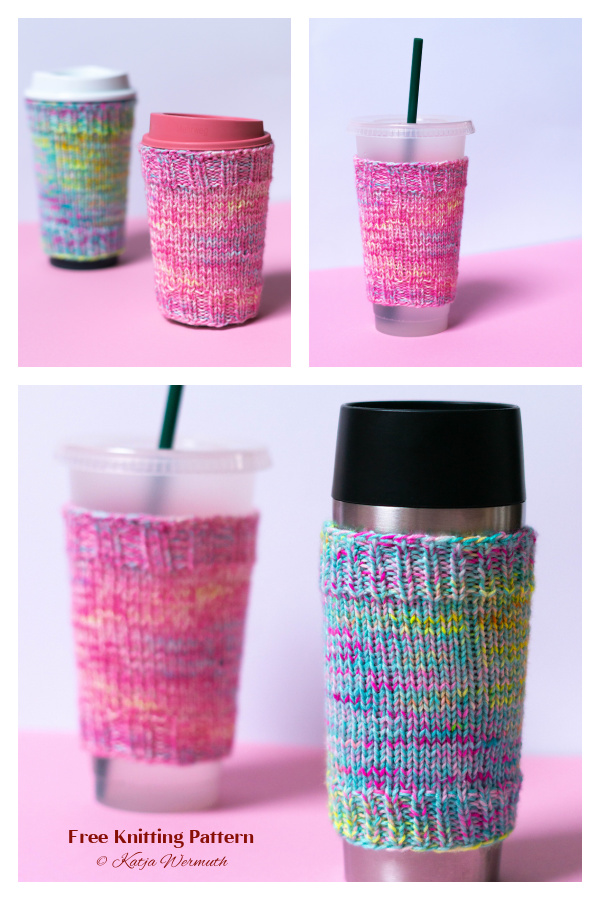 Simple Cup Cozies Free Knitting Pattern
