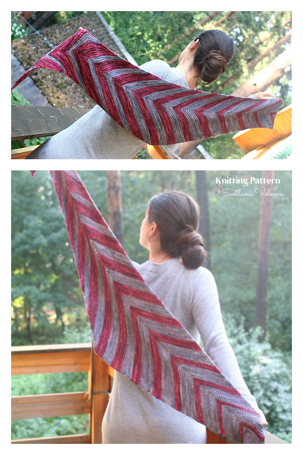 Red Katana Shawl Knitting Pattern Red Katana Shawl Knitting Pattern