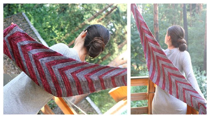 Red Katana Shawl Knitting Pattern