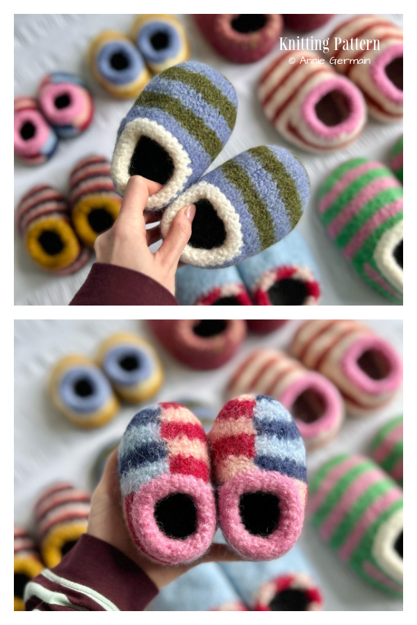 Junior Sailor Slippers Knitting Patterns