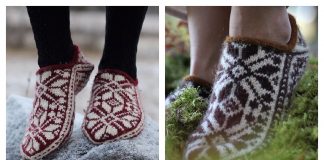 Arctic Starflower Slippers Knitting Pattern