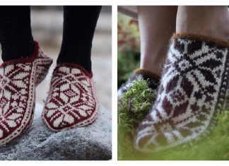 Arctic Starflower Slippers Knitting Pattern