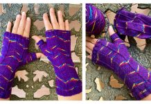 Chevron Fadewalker Fingerless Mitts Free Knitting Pattern