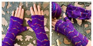 Chevron Fadewalker Fingerless Mitts Free Knitting Pattern